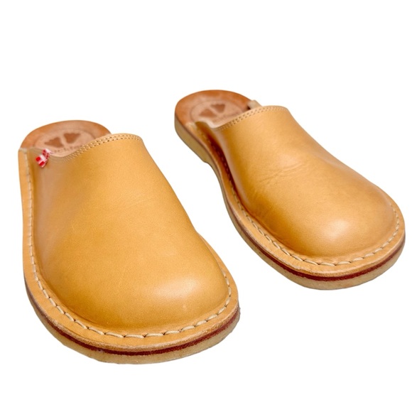 Duckfeet Blavand Leather Clogs Tan Brown Mules SZ 38 - Picture 3 of 12